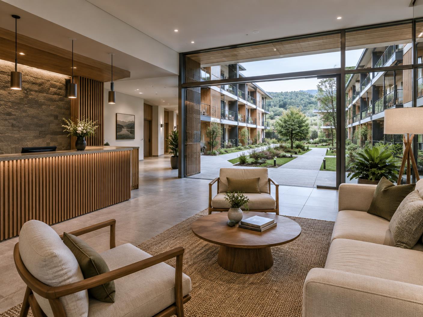 Residencia turística ilustrativa con apartamentos