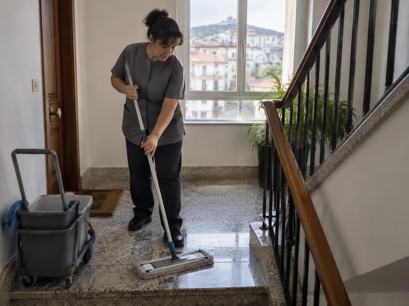 Limpieza profesional de escaleras y rellanos residenciales