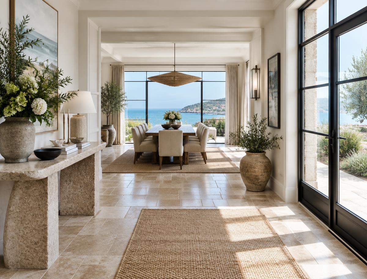 Interior ilustrativo e impecable de una villa de lujo